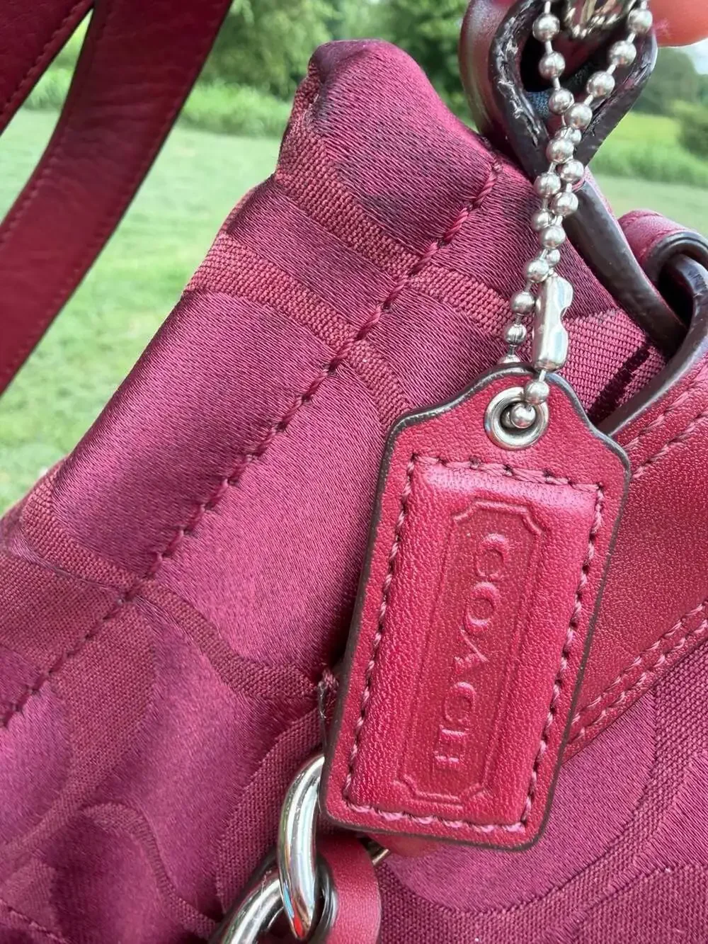 Coach F13862 Penelope Signature Satin Chain Hobo Bag